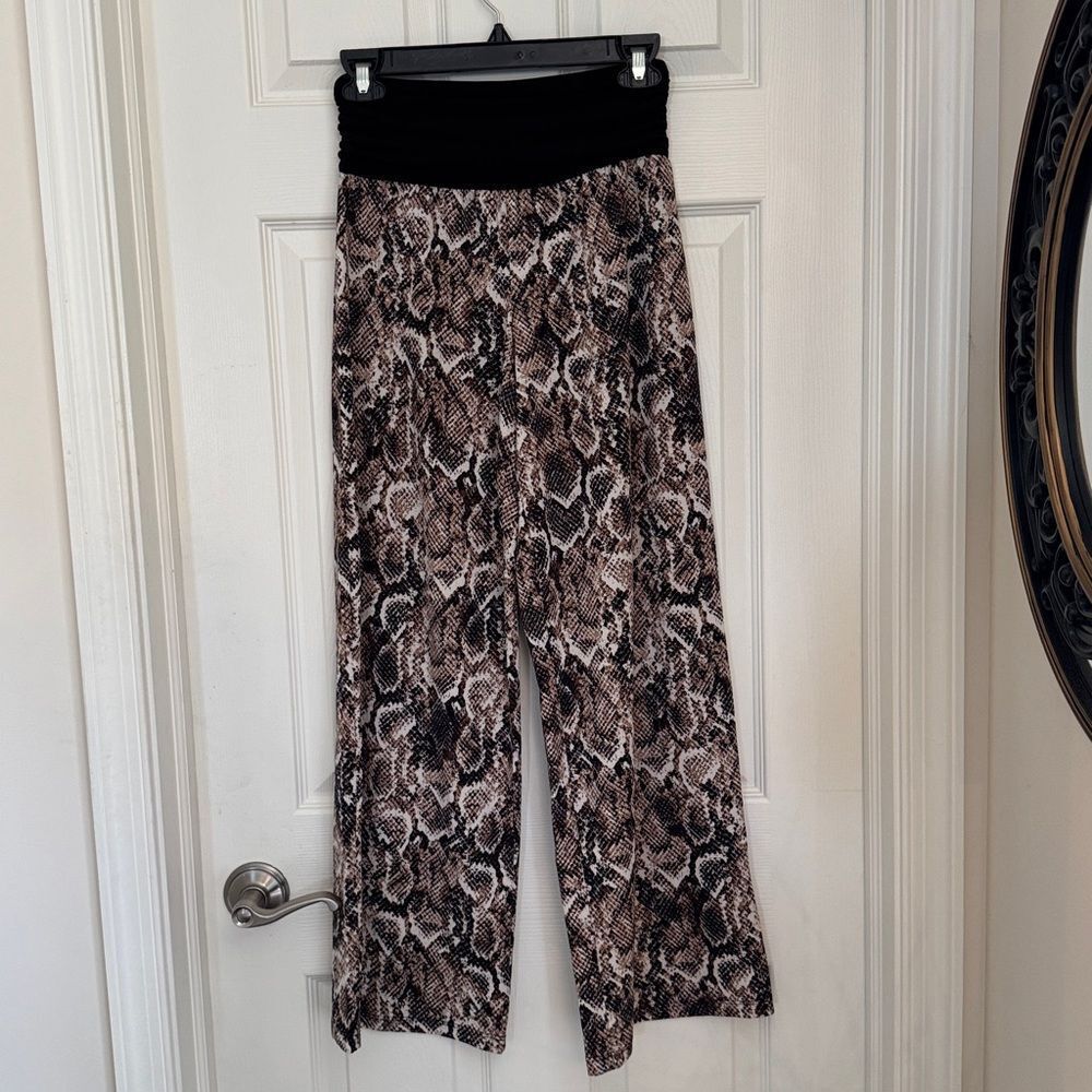 AGB Black and Brown Snake Print Pants 
Size small